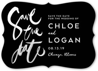 Save The Date Cards: Pure Wonder Save The Date, Black, 5X7, Matte, Signature Smooth Cardstock, Bracket