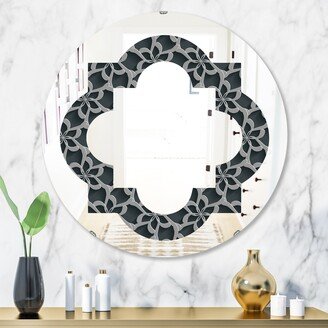 Designart 'Floral 3d Pattern Background.' Printed Modern Round or Oval Wall Mirror - Quatrefoil