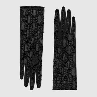 Tulle gloves with GG motif