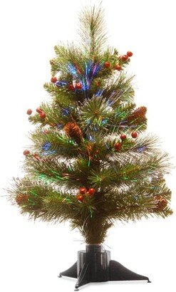 National Tree Company 24 Pre-lit Artificial Christmas Tree LED Fiber Optic Crestwood Spruce