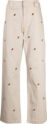 Logo-Print Wide-Leg Trousers-AE