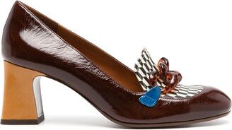 Anata 55mm chain-detail leather loafers