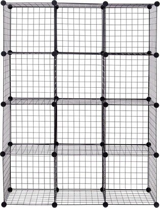 12 Cube Grid Wire Organizer Wardrobe Shelves Bookcase DIY-AB