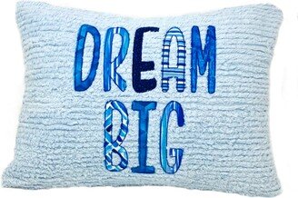 Dream Big Pillow - Blue Embroidered Applique