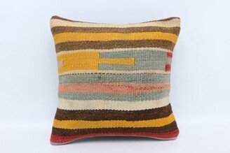 Antique Pillows, Kilim Turkish Pillow, Gray Pillow Case, Striped Covers, Custom Gift Cushion, Fall Cover, 3768