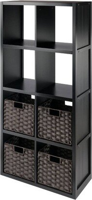 53.11 5pc Timothy Storage Shelf with Baskets Black/Chocolate