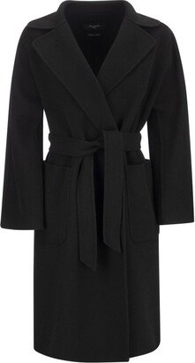 Belted Long-Sleeved Coat-AU