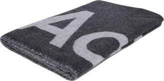 Logo-knit Wool Scarf Grey