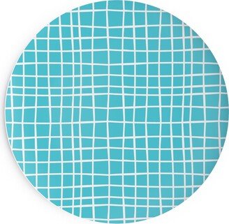 Salad Plates: Wavy Grid Salad Plate, Blue