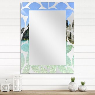 Designart 'Horseshoe Bay Cove Bermuda' Sea & Shore Printed Wall Mirror