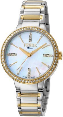 Women's Light Blue MOP Dial Stainless Steel Watch