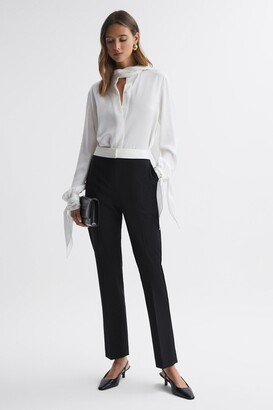 Tapered Contrast Waistband Trousers