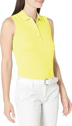 Sleeveless Essential Solid Knit Polo (Limeade) Women's Clothing