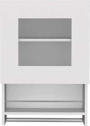 Kitchen White Wall Cabinet with Rack