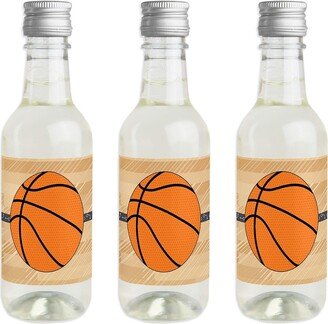 Big Dot Of Happiness Nothin' but Net - Basketball - Mini Wine Bottle Stickers Party Favor Gift 16 Ct