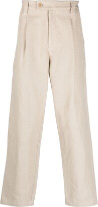 Cropped Straight-Leg Trousers-AX