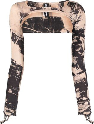 ANDREĀDAMO Graphic-Print Harness Crop Top