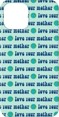 Custom Iphone Cases: Love Your Mother - Earth Day - Mint Phone Case, Silicone Liner Case, Matte, Iphone 11, Blue