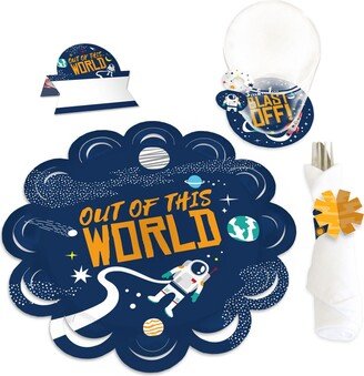 Big Dot Of Happiness Blast Off to Outer Space Baby Shower & Birthday Charger Chargerific Kit 8 Ct