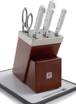 Pro Le Blanc 7-Piece Self-Sharpening Knife Block & Cutting Board Set