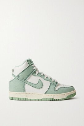 Dunk 1985 Topstitched Denim And Leather High-top Sneakers - Green