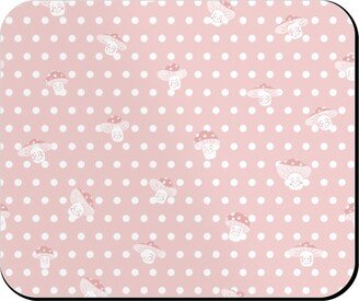 Mouse Pads: Mushroom And Dots - Pink Mouse Pad, Rectangle Ornament, Pink