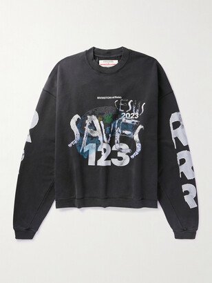 RRR123 Cesus Saves World Tour Logo-Print Cotton-Jersey Sweatshirt