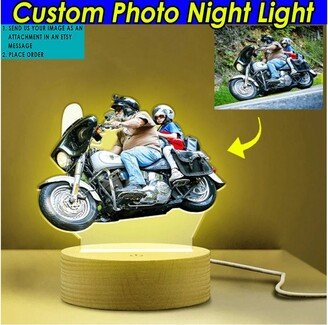 Cool Gift For Bikers Motorcycle Personalized Printed Night Light, Gifts Biker Dad, Grandpas, Grandmas, Mom | Mc-Nig2