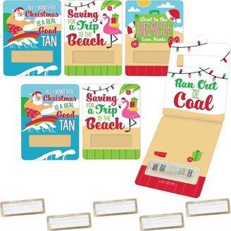 Big Dot of Happiness Tropical Christmas DIY Assorted Beach Santa Holiday Party Cash Holder Gift Funny Money Cards Set of 6