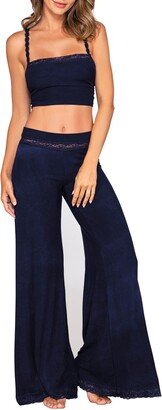 Jersey Crop Top & Wide Leg Pants Pajamas