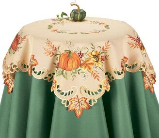 Collections Etc Fall Embroidered Pumpkin And Leaves Table Linens