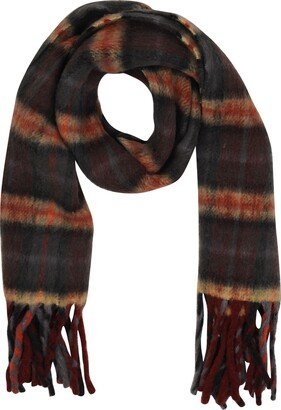 Brushed Check Skinny Wool Blend Scarf