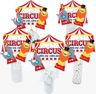 Big Dot Of Happiness Carnival - Step Right Up Circus - Centerpiece Sticks - Table Toppers - Set of 15