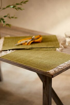 Fringed Cotton Placemats, Set of 4-AA