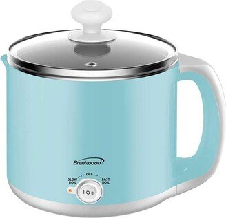 Brentwood Stainless Steel 1.9 Quart Electric Hot Pot & Food Steamer - Light/Pastel Blue