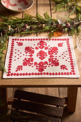 Damask Embroidered Cotton Placemat