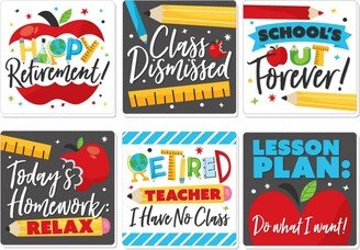 Big Dot Of Happiness Teacher Retirement - Funny Happy Retirement Party Decor Drink Coasters Set of 6