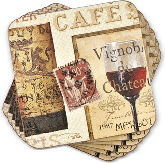 The French Cellar Coasters Set of 6 - 4.25 Square