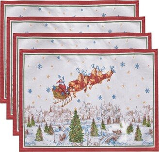 Santa's Snowy Sleighride Placemat, Set of 4