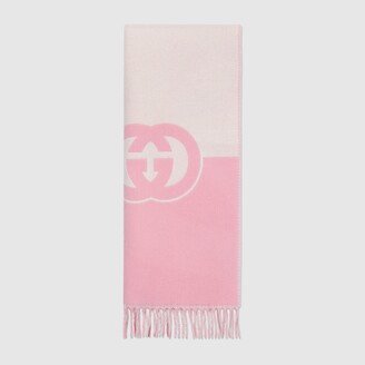 Wool cashmere scarf with Interlocking G