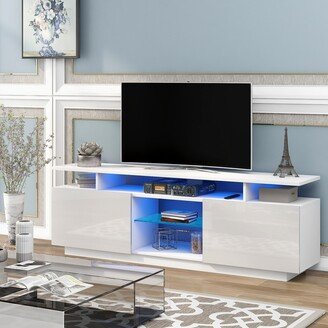 RASOO LED TV Stand with 16 Colors and Cord Management for up to 65-inch TVs