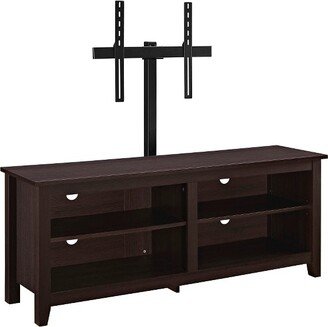 Farmhouse 4 Cubby Wood Open Storage with Mount TV Stand for TVs up to 65 - Saracina Home