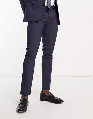 skinny suit pants in navy texture