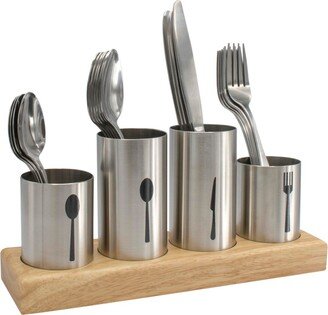 Stainless Steel Flatware Organizer Caddy with Base