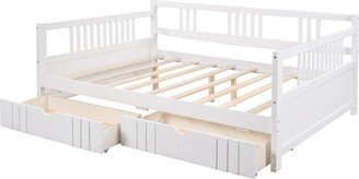 IGEMAN Full Size Storage Daybed with 2 Drawers, 78.6''L*57''W*34''H, 85.6LBS-AA