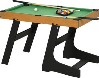 38 Foldable Billiards Tabletop Game, Pool Table Set with Easy Folding for Storage, Balls, Cues, Chalk, Brush for Game Room, Man Cave