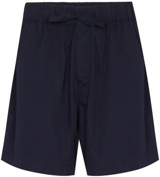 High-Waisted Drawstring Poplin Shorts