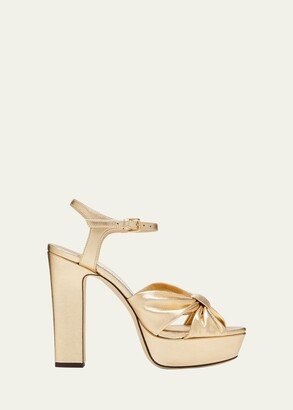 Heloise Metallic Ankle-Strap Platform Sandals-AA