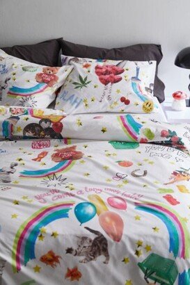 Dear Diary Breezy Cotton Percale Duvet Cover