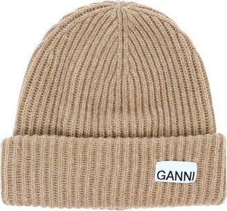 Logo Patch Oversized Beanie-AA